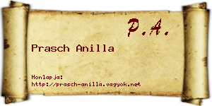 Prasch Anilla névjegykártya